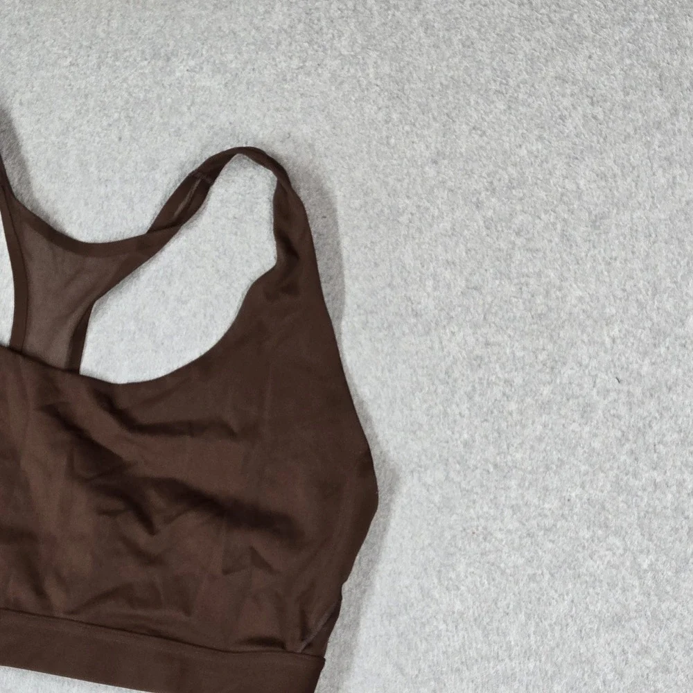 Victoria's Secret Women Sports Bra XL Brown Geometric Wireless Pullover